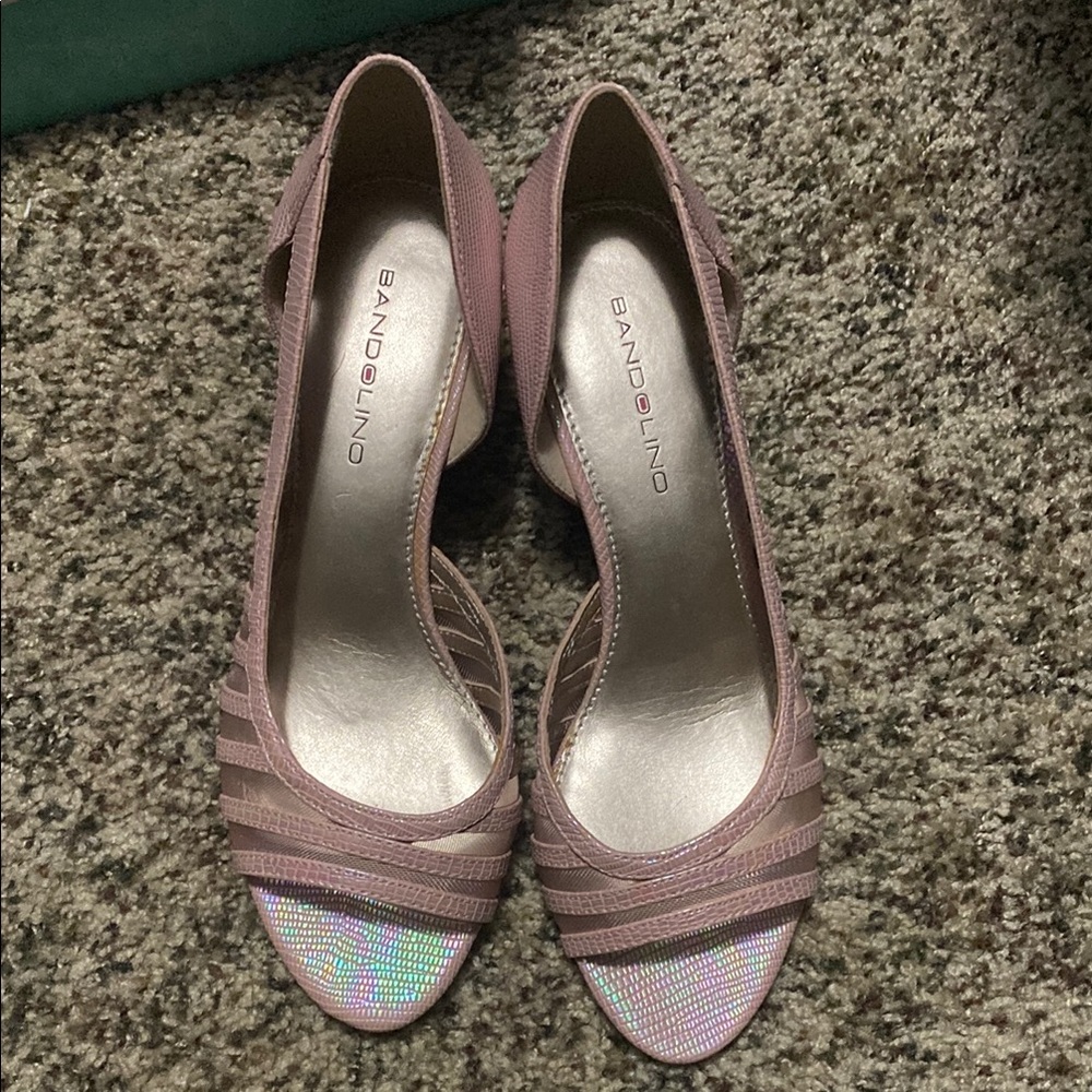 NWOT Bandolino Pink Pleated Peep Toe Heels